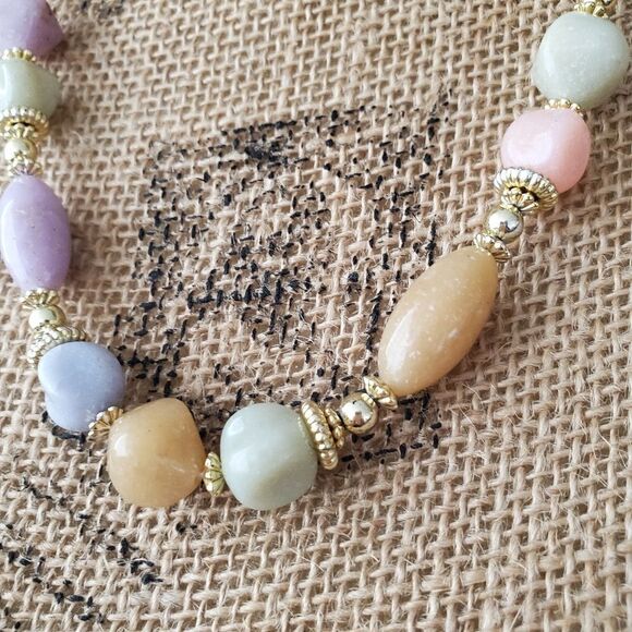 Pastel Easter Beaded Themed Necklace  Beautiful Summer Colors - Picture 4 of 8